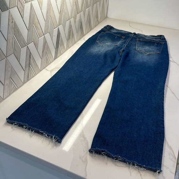 RISEN high rise button fly straight leg jean in medium wash - Picture 7 of 8